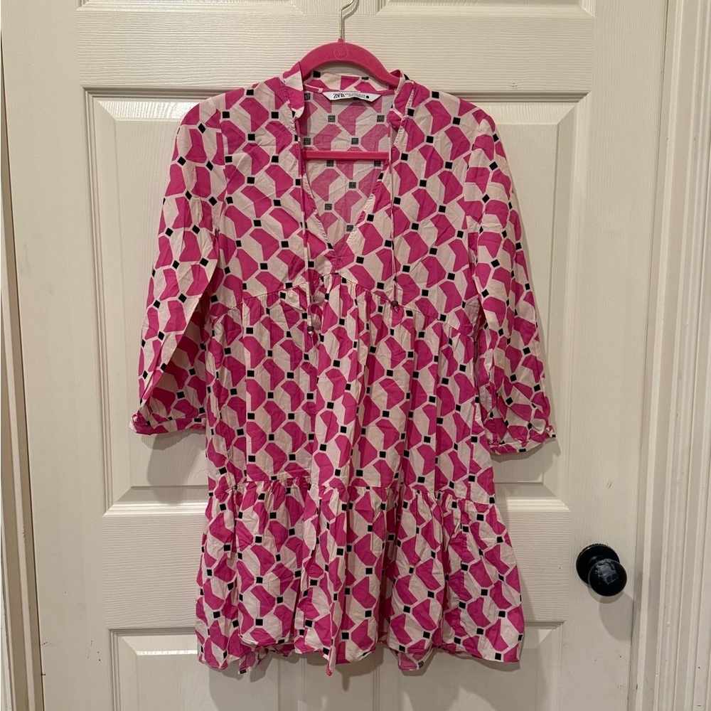 Zara geometric print dress, XS - Picture 3 of 10